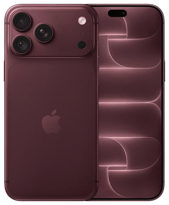 iPhone 18 Pro Max in Burgunder, Rück- und Vorderseite